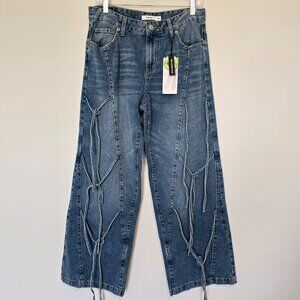 S.O.N.G. Wide Leg Jeans Womens 7/28 Blue NWT